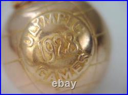 Rare Antique Solid 10k Gold 1928 Olympic Games Pendant Football Soccer Ball