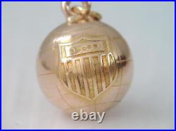 Rare Antique Solid 10k Gold 1928 Olympic Games Pendant Football Soccer Ball