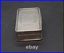 Rare Antique Victorian Sterling Silver Snuff Box Beautiful Engraved & Inscribed