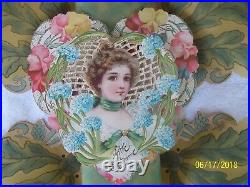 Rare Antique Vintage 1907 Extra Large Valentine Card Mint Condition Beautiful