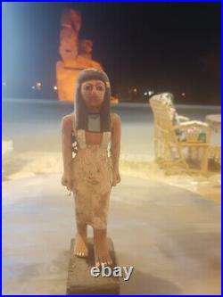 Rare Antique Wooden ancient Egyptian Statue beautiful Queen Nefertari Egypt BC