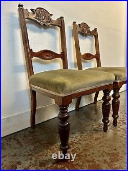 Rare & Beautiful 130 Year Old Victorian Antique Art Nouveau Chairs. C1890
