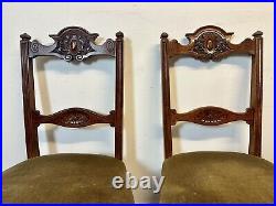 Rare & Beautiful 130 Year Old Victorian Antique Art Nouveau Chairs. C1890