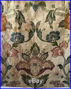 Rare Beautiful 19th C. French Woven Silk and Metallic Jacquard Fabric (3043)