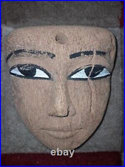 Rare Beautiful Ancient Egyptian Antique Wooden Mummy Mask 1420 1219 BC