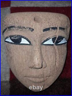 Rare Beautiful Ancient Egyptian Antique Wooden Mummy Mask 1420 1219 BC