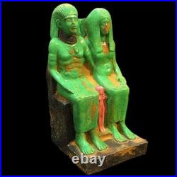 Rare Beautiful Ancient Egyptian Hieroglyphs Heavy Stone Statuette 300 Bc