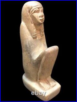 Rare Beautiful Ancient Egyptian Hieroglyphs Heavy Stone Statuette 300 Bc (17)