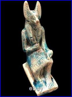 Rare Beautiful Ancient Egyptian Hieroglyphs Heavy Stone Statuette 300 Bc (19)