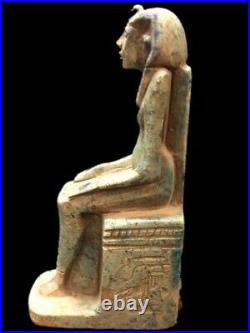 Rare Beautiful Ancient Egyptian Hieroglyphs Heavy Stone Statuette 300 Bc (6)