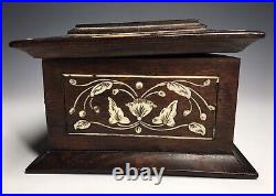 Rare & Beautiful Antique 19th Century Inlaid Floral Ceylon Wooden Box