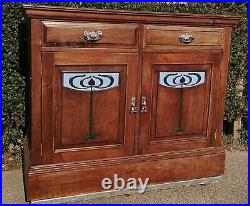 Rare Beautiful Antique Arts & Crafts English Walnut Sideboard Cabinet Late 19thC
