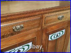 Rare Beautiful Antique Arts & Crafts English Walnut Sideboard Cabinet Late 19thC