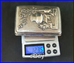 Rare Beautiful Antique Chinese Export Solid Silver Case 123.5 G