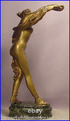 Rare Beautiful Antique Lady Bronze Dancer Signed Philippe