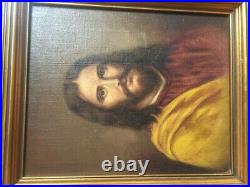 Rare Beautiful Antique Oil Painting Canvas Jesus Christ Religious Christianity
