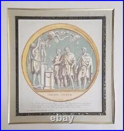 Rare Beautiful Antique Roman Wall Art Framed