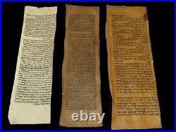 Rare Beautiful Collection 6 pieces TORAH BIBLE VELLUM MANUSCRIPT FRAGMENT/LEAF