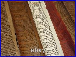 Rare Beautiful Collection 6 pieces TORAH BIBLE VELLUM MANUSCRIPT FRAGMENT/LEAF