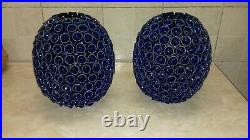 Rare Beautiful Couple Vases Vintage Ceramics Decoration Blue Pair Ceramic Vase