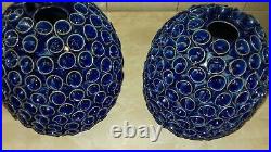 Rare Beautiful Couple Vases Vintage Ceramics Decoration Blue Pair Ceramic Vase