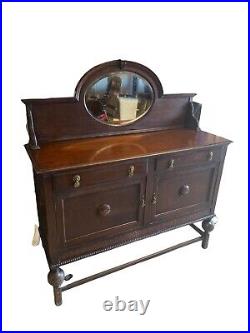 Rare & Beautiful Edwardian Antique Mirror Backed Sideboard. 100 Years Old. C1920