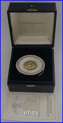 Rare Beautiful English Solid Sterling Silver Gilt Musical Box 1979 Cased
