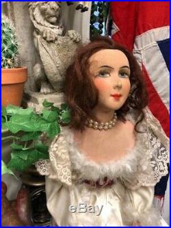 Rare Beautiful Large Antique 1920s / 1930s French Boudoir Doll Lenci Doll