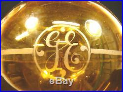 Rare & Beautiful Large Antique Ge General Electric Amber Light Globe Circa 1895