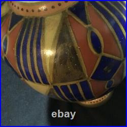 Rare & Beautiful Large Antique Gouda Pottery Art Deco Luka Vase Holland