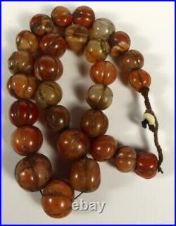 Rare Beautiful Quality Carnelian Bead Necklace 150 + Years Old From Tibet