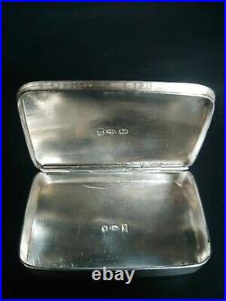 Rare & Beautiful Solid Silver Georgian Snuff Box Edward Smith 1825