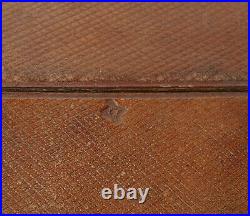 Rare Beautiful Victorian Hallmarked Brown Leather Criss Cross Design Card Case