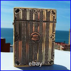 Rare Beautiful Victorian Solid Silver & Floral Mother of Pearl Card Case c1880