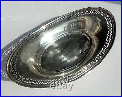 Rare Beautiful Victorian Sterling Silver Pierced Decoration Oval Fruit Bowl