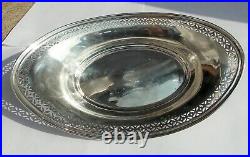 Rare Beautiful Victorian Sterling Silver Pierced Decoration Oval Fruit Bowl