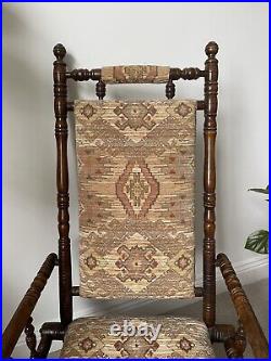 Rare Beautiful Vintage Antique American Sprung Rocking Bobbin Chair Mid 1800
