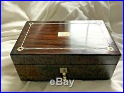 Rare Beautiful William IV Childs Sewing Jewellery Box, Complete. With Key