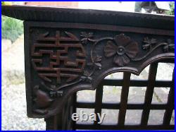 Rare Beautifully Carved Chinese Antique Folding Capaign Table
