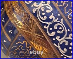 Rare Bohemian ANTIQUE Persian Cobalt CRYSTAL DECANTER Beautiful. VGC