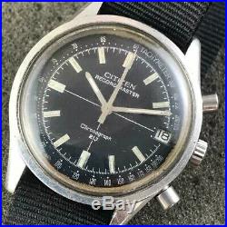 Rare Citizen Recordmaster Manual Wind Chronograph Beautiful Dial Watch From 1975