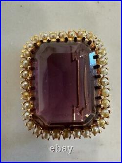 Rare Collectible Antique Beautiful 1960's Multi Stones Cadoro Pin Brooch