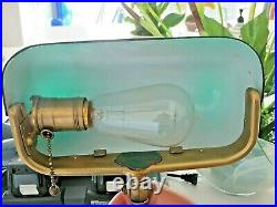 Rare Emeralite Bankers Lamp For Roll-top Desk Or Piano-edison Bulb-beautiful