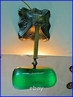 Rare Emeralite Bankers Lamp For Roll-top Desk Or Piano-edison Bulb-beautiful