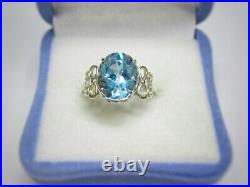 Rare Exclusive VINTAGE Russian Ring TOPAZ Sterling Silver 875 Size 8 Soviet Era