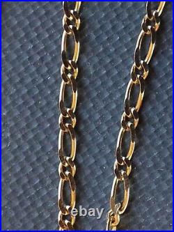 Rare Find Antique 9kt Yellow Gold Flat Figaro Bracelet (1.2g) 1.7x175mm 7 long