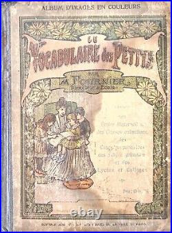 Rare French Vocabulary Book Antique 1918 Color Images Beautiful Design