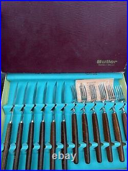Rare George Butler Cutlery Set of 12 Boxed Unused Beautiful Design