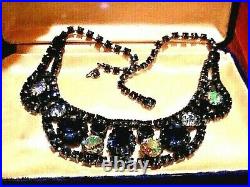 Rare Huge Vintage Gorgeous Rhinestone Kramer Juliana Glass Crystal Bib Necklace