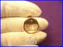 Rare Little Vtg Antique Ladies 10k Yellow Gold Art Deco Diamond Wedding Ring Set